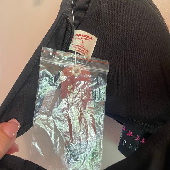 Arizona Jeans Strapless Convertible Halter Swim Top Bikini Top XL Midnight Black - Picture 4 of 4